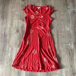 Toad & Co Rosemarie North Shore Gerbera Print Short Sleeve Dress Small $88